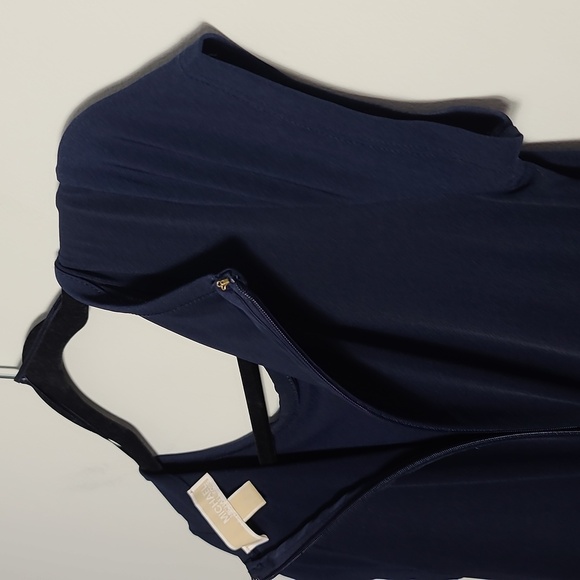 MICHAEL KORS Pleated Hem Shift Dress In Navy Blue Size Small - Picture 13 of 13